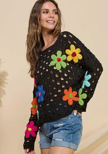 Crochet Flower Sweater