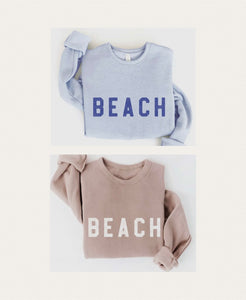 Beach Sweatshirt- 2 Colors- Blue, Sand