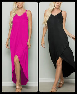 Zena Dress- 2 Colors- Black, Pink