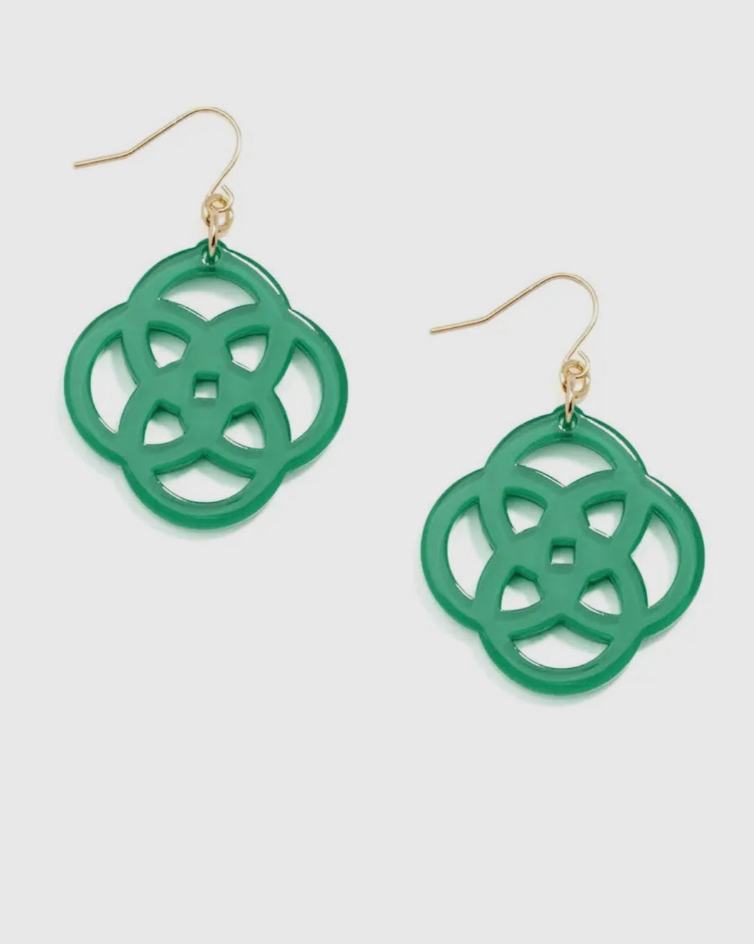 Kelly Green Clover Earrings