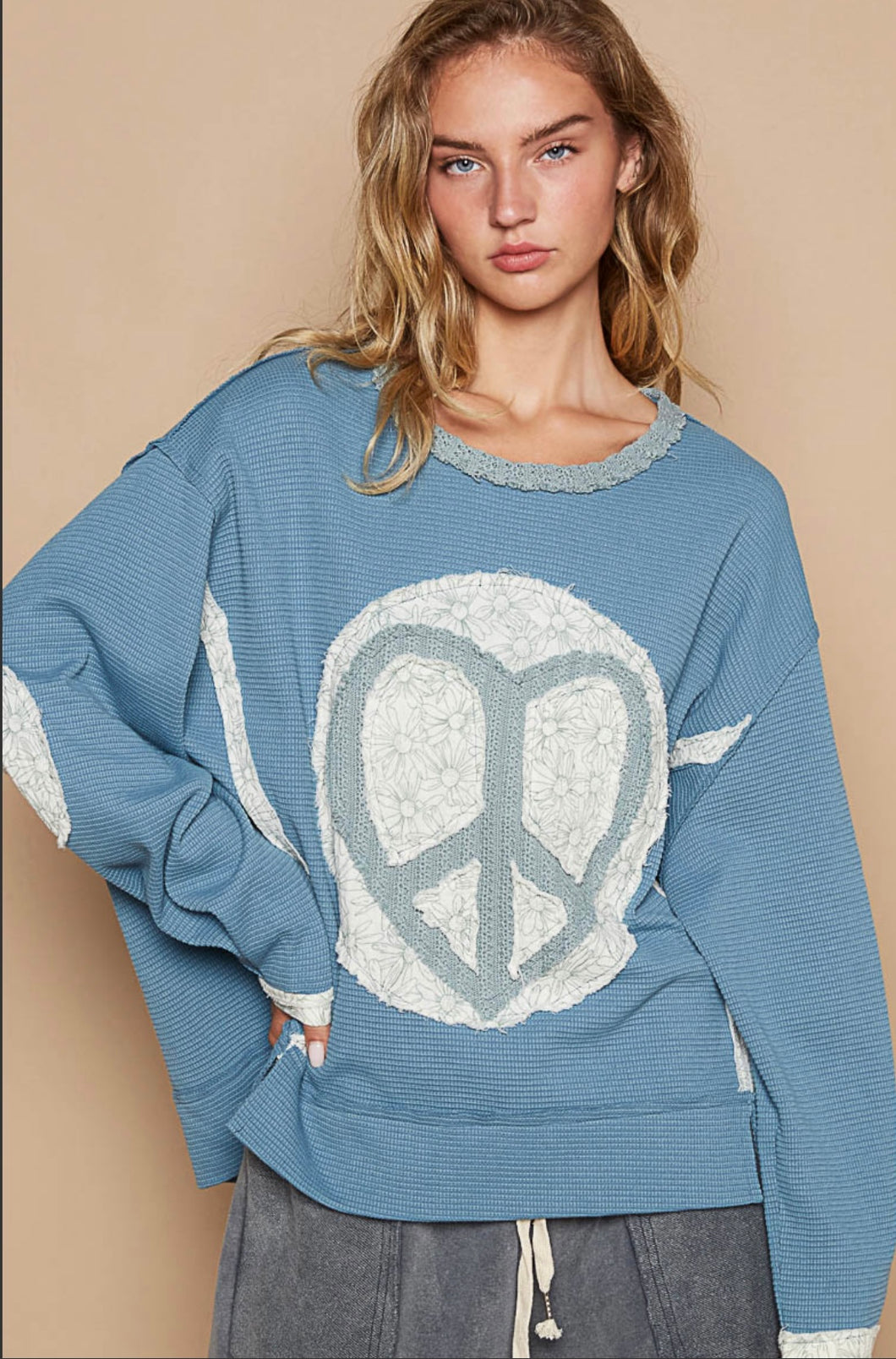 Blue Peace Heart Top